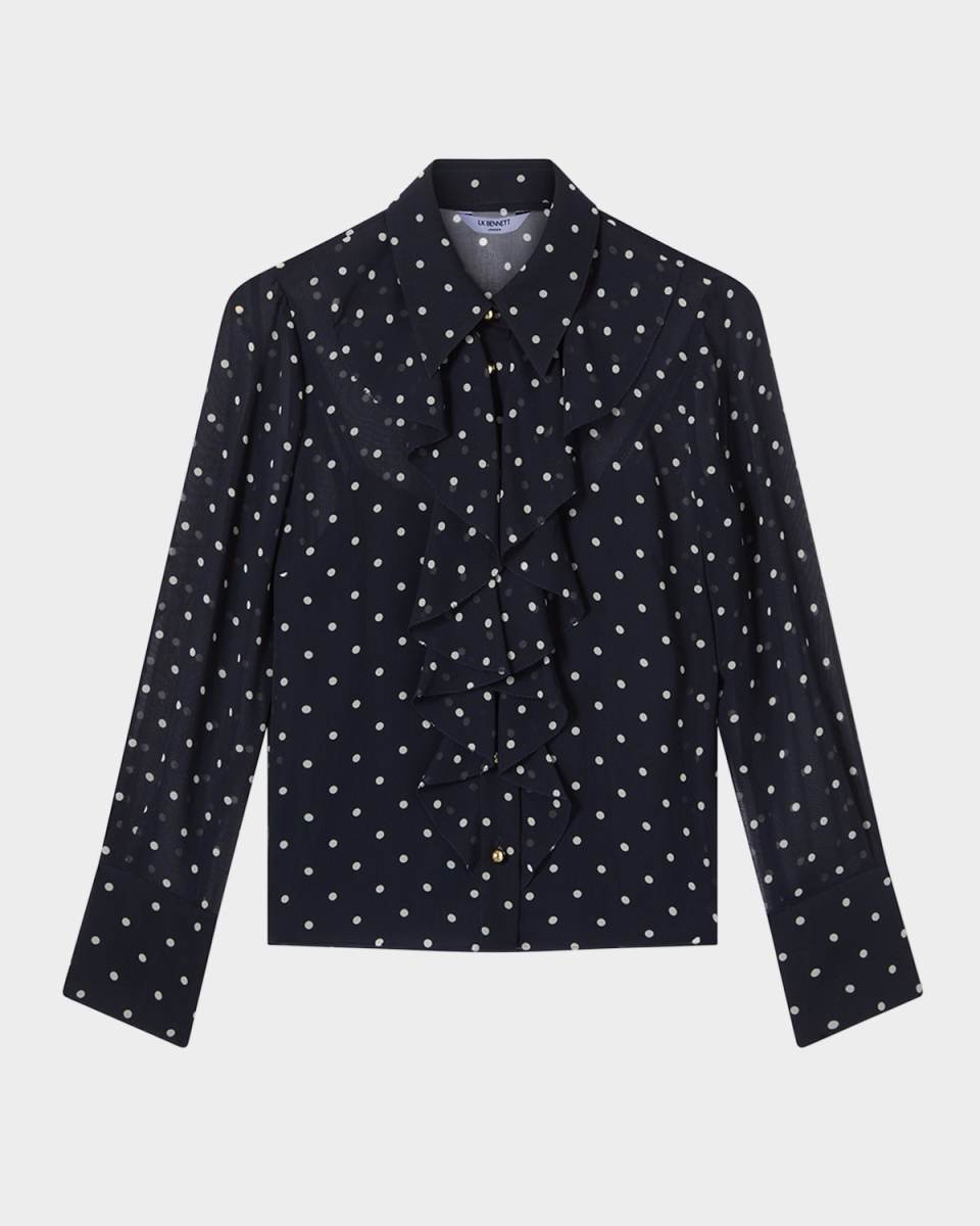 Hester Polka Dot Ruffle Blouse